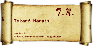 Takaró Margit névjegykártya